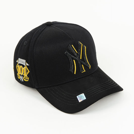BigBoss NY Black/Gold Visor Suede Snapback