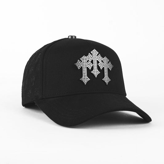 Gorra Barbas Hats Cruces Chrome Blackout Blk Visor Suede| Snapback Visera Curva