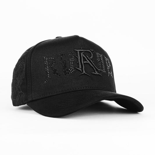 Rude Awakening Triple Black Crystals Snapback