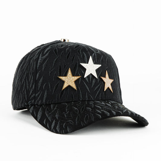 Gorra Barbas Hats CT Three Stars Black | Snapback Visera Curva